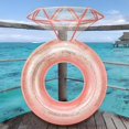thumbnail image 6 of HEY! SPLASH Diamond Pool Float, Inflatable Ring Pool Floats for Adults, Pool Toys Bachelorette Party Decorations, Water Lounge Float for Engagement, Birthday, Beach, Lake, River, Rose Gold, 6 of 7