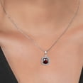 thumbnail image 4 of Gem Stone King 10K White Gold Women's Cushion Checkerboard Red Garnet and Diamond Accent Necklace 2.4 cttw, 4 of 5
