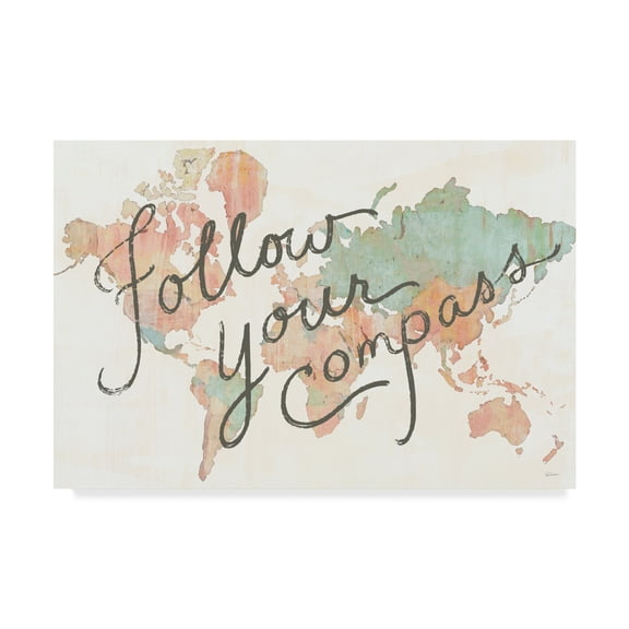 Trademark Fine Art 'Across the World v2' Canvas Art by Sue Schlabach