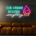 thumbnail image 2 of Handmadetneonsign Ice cream solves everything neon sign, Ice cream shop neon sign, Ice cream art, 2 of 5