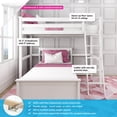 thumbnail image 2 of Max & Lily Solid Wood L-Shaped Bunk Bed Twin over Twin for Kids, White, 2 of 11