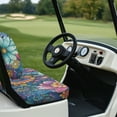thumbnail image 3 of Yuyamidu Colorful Dahlia Back Rest Seat Cushion Boho Golf Cart Backrest Bottom Seat Cover 2 PCS Golf Cart Seat Covers for Most Golf Carts Club Car and More, 3 of 7