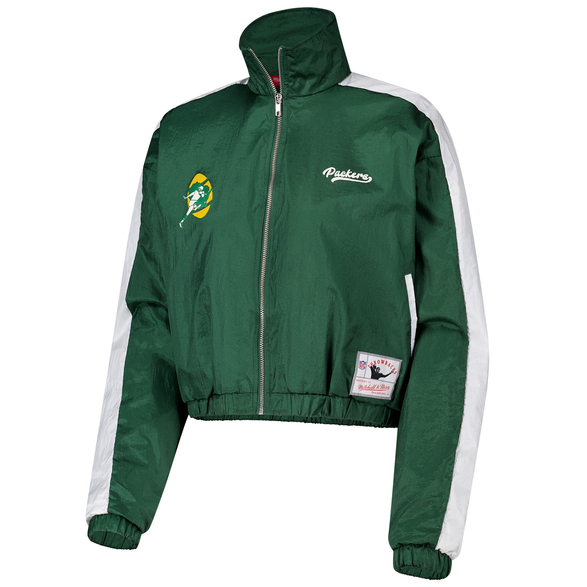 Women's Mitchell & Ness Green Green Bay Packers Nylon Cropped Full