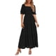 thumbnail image 1 of Vestido midi PRETTYGARDEN para mujer, verano 2025, estampado floral, negro, 1 of 7