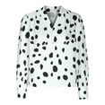 thumbnail image 6 of Maean Long Sleeve Shirts for Women Polka Dots Printed V Neck Pullover Blouse Trendy Office Work Fall Winter Shirts, 6 of 7