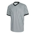 thumbnail image 6 of Toptie Basketball Referee Jersey, Officials Grey V-Neck Performance Shirt with Black Pinstripes-XL, 6 of 6