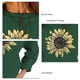 thumbnail image 5 of Sudadera con cuello redondo y estampado de girasoles, manga larga, informal, para mujer, para el hogar, viajes, deportes, compras, verde oscuro, XXL, 5 of 6