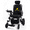 Black Seat, variant on Fold And Travel Auto Recline Light weight Fold able Electric Power Portable Wheel chair - Gold Frame, Black Seat