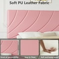 thumbnail image 2 of 4 EVER WINNER Twin Size Bed Frame, Twin Bed Frame Platform Bed with Headboard, Pink Bed Twin Size, Easy Assembly, Pink, 2 of 7