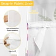 thumbnail image 3 of No Hook Shower Curtains with Snap-in Liner Set, Purple Pink Spring Floral Waterproof Hotel Style Bathroom Shower Curtain, Summer Botanical Flower Breathable Mesh Top Window Bath Curtains 66''x72'', 3 of 9