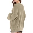thumbnail image 4 of Women Casual Cardigan Sweater Coat Button Down Long Sleeve Oversized Knit Cardigans Sweaters For Fall Beige, 4 of 7