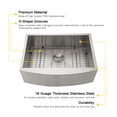 thumbnail image 3 of 24"x21"x10" Stainless Steel Kitchen Sink Farmhouse Single Bowl wiht Drainer Bottom Grid, 3 of 6