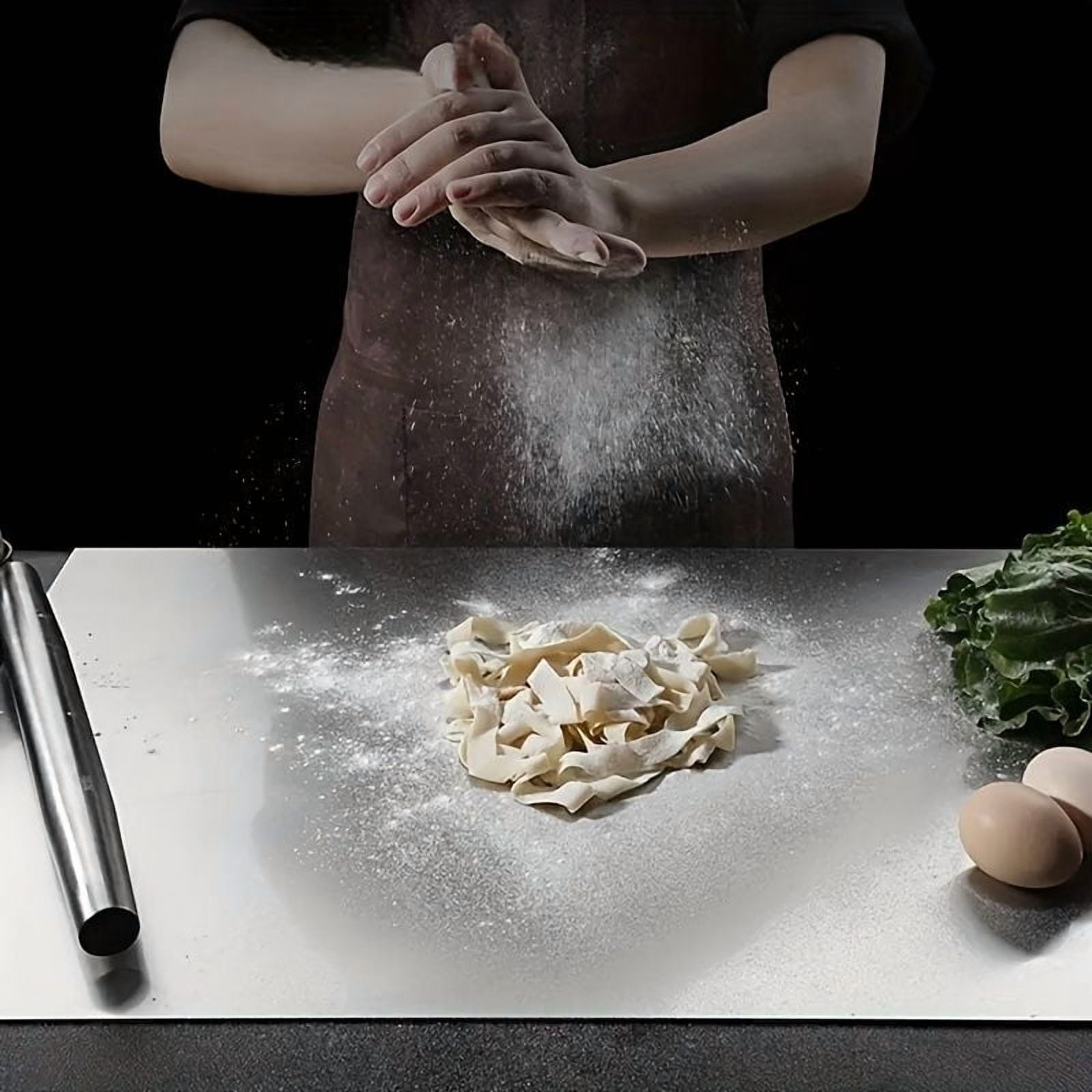 XXL Stainless Steel Anti-Slip Cutting Board Mildew-Proof Wear-Resistant Food-Safe Chopping Board for Dough/Bread/Meat Prep Space-Saving Vertical Storage & Sealable Lid for Kitchen Countertop