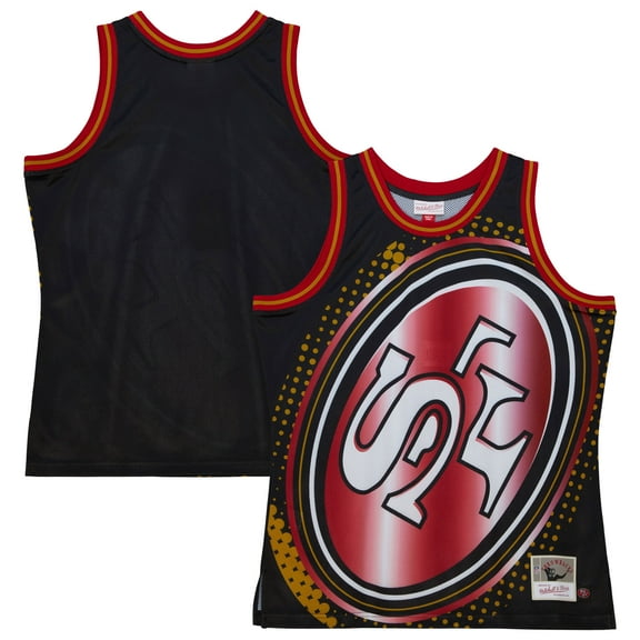 Men's Mitchell & Ness Black San Francisco 49ers Big Face 7.0 Fashion Tank Top