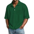 thumbnail image 3 of Yifymode Mens Polo Shirts Short Sleeve Loose Fit Golf Shirt with Pocket Casual Collared Shirt Textured Knit Tops Workout Shirts, 3 of 8