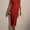 Red, variant on ZOELNIC Women's Elegant Bodycon Dress Crew Neck Pearl Accent Midi Dress, Split Sleeve & Back Zipper, Party Club Cocktail Dress,S