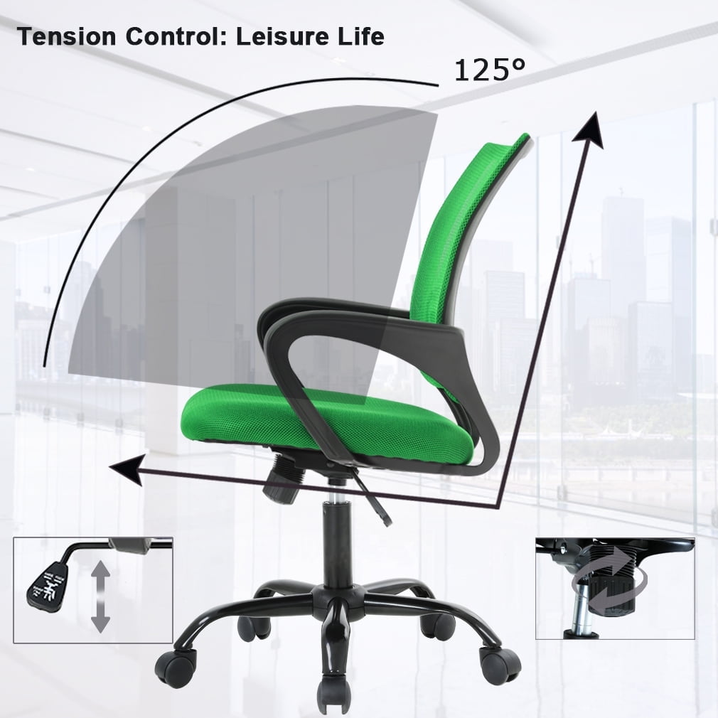 BestOffice Ergonomic Mesh Office Chair, Lumbar Support, Adjustable Height with Armrests for Adults, Teens, 2 Pack(Green)
