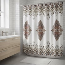 Serafina Home Damask Floral Fabric Shower Curtain for Bathroom, Colors ...