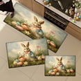 thumbnail image 2 of YIMEIS Easter Eggs Garden 2Pcs Home Flannel Mat & Kitchen Rugs,Soft Non-slip for Bathroom Entryway, 2 of 10