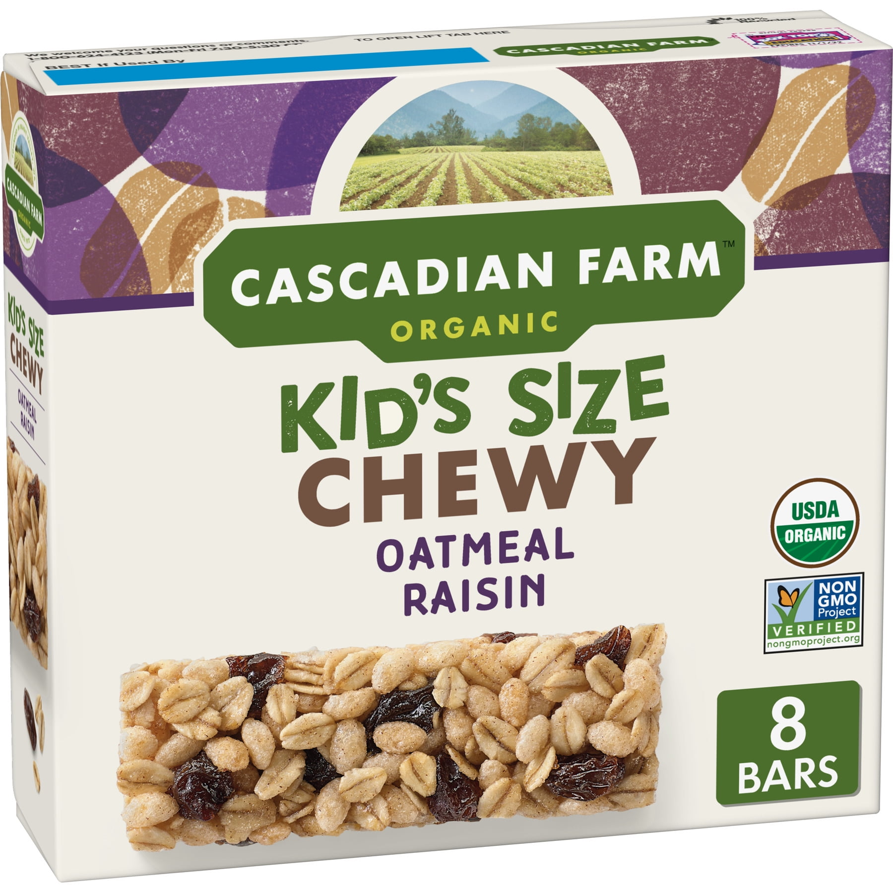 Cascadian Farm Organic Granola Bars Oatmeal Raisin 8 Ct