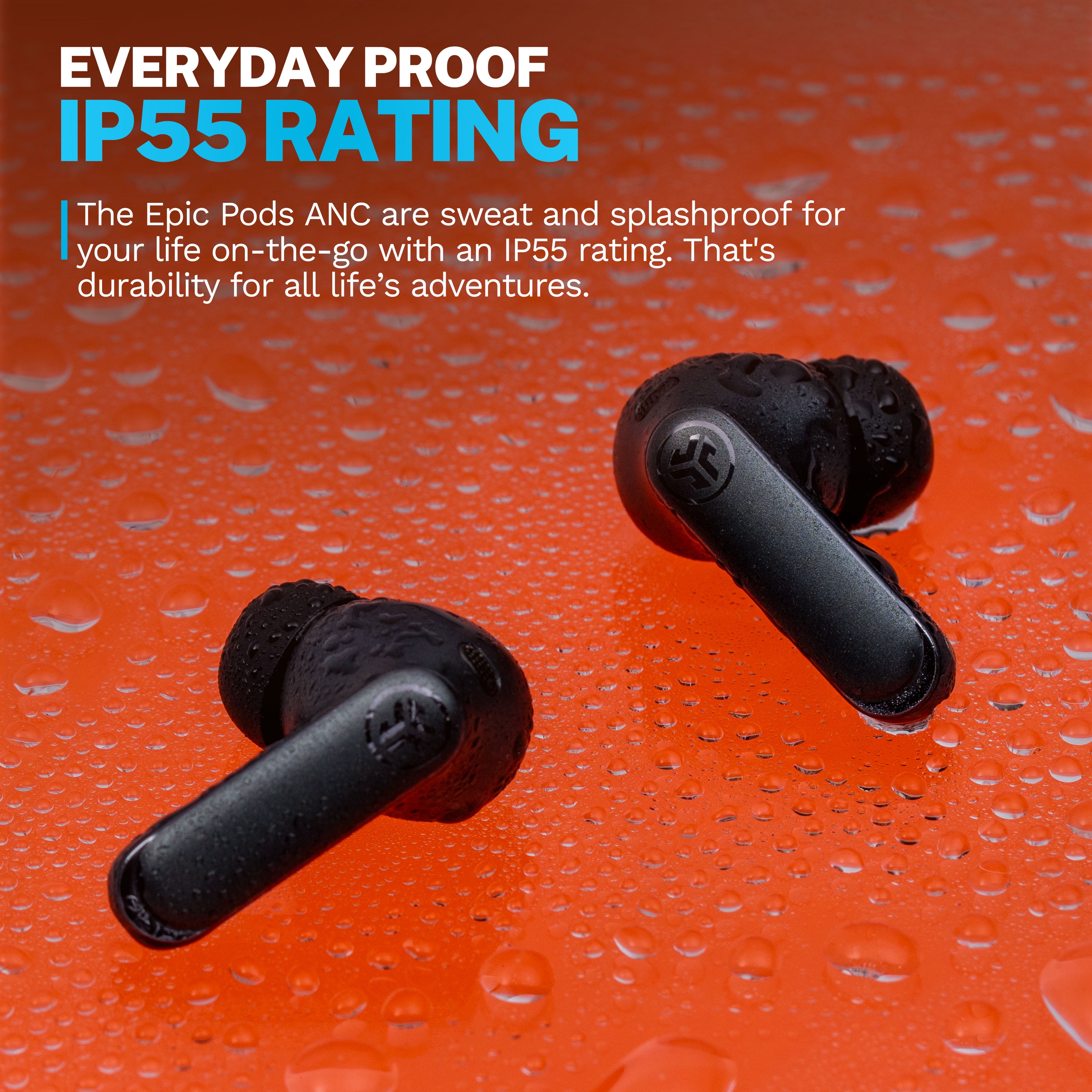 JLab Epic Pods ANC True Wireless Earbuds, Hi-Res LDAC, 60+ Hour