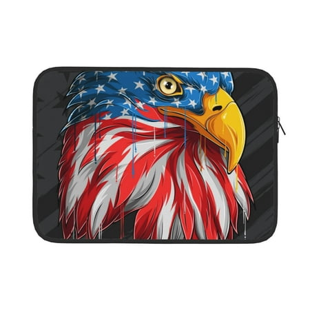 Vsdgher Eagle Head With American Flag Laptop Sleeve Water-Resistant Protective Computer Cover Carrying Case Bag Compatible Protective Case-13 inch