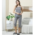 thumbnail image 4 of Doublju Women's Sleeveless Racerback Capri Pajama 2 Pcs Set (Plus Size Available), 4 of 5