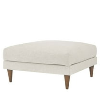 Ottoman Accent Chair, Ivory White, Fabric, Living Kitchen Cafe Bistro Hospitality Restaurant, Modern Contemporary HB36241