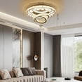 thumbnail image 4 of Miumaeov 23.6'' Modern Large Crystal Chandelier Round Ring Dimmable Ceiling Lamps Flush Mount Contemporary Luxury LED Chandelier Lamp for Dining Room Bedroom Foyer 3000K-4500K-6000K, 4 of 24