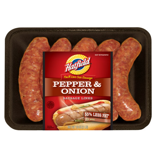 Hatfield Sausage Links Pepper & Onion 55 Less Fat 5 CT