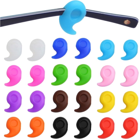 12 Pairs Silicone Eyeglasses Retainers Eyeglasses Ear Hook Anti-slip Eyeglasses Holder Glasses Ear Hook Grip for Kids Adults Eyeglasses