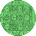 thumbnail image 1 of Ahgly Company Indoor Round Oriental Emerald Green Traditional Area Rugs, 8' Round, 1 of 4
