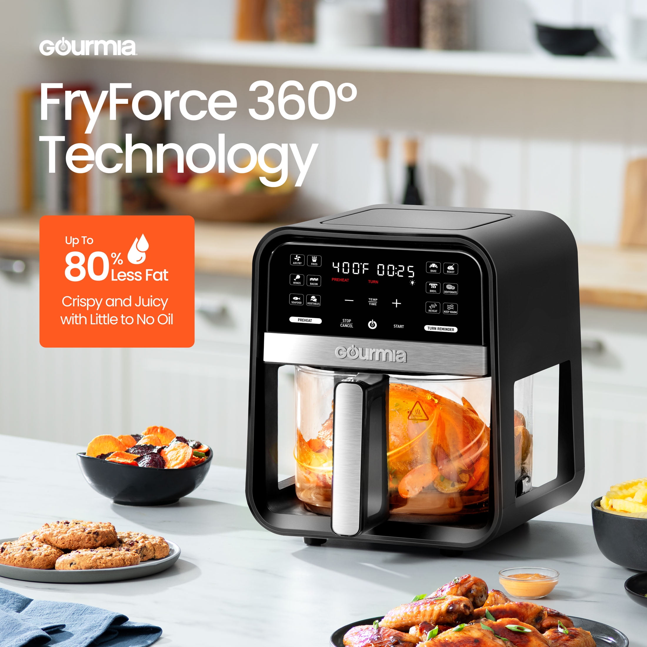 【新品　未使用品】Gourmia 7QTDigital Air Fryer Gourmia 7 Qt Large Hot Air Fryer, Digital, Guided Cooking
