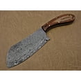 thumbnail image 2 of 9.5" hand forged rain drop pattern Damascus steel Butcher knife, Meat cleaver, Natural Walnut wood scale, Rain drop pattern Damascus Steel 5 mm blade, 2 of 5