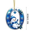 thumbnail image 2 of Clearance Cute Snowman Letter O Personalized Christmas Ornaments, Christmas Tree Decorations, 2D Christmas Tree Pendants for Xmas Tree Decor, 2 of 7