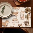 thumbnail image 5 of Shiba Inu Summer Placemats Table Placemats Set Of 4-Linen Kitchen Washable Placemats Table Mats 11.8"x17.7"Non-Slip Heat Resistant, 5 of 6