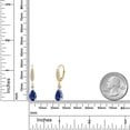 thumbnail image 6 of Gem Stone King 925 Silver and 10K Yellow Gold Blue Created Sapphire and Lab Grown Diamond Dangle Earrings for Women | 5.24 Cttw | Gemstone September Birthstone | Pear Shape 9X6MM, 6 of 6