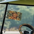 thumbnail image 3 of XYZCANDO Sunflower Cow 4 PCS Golf Cart Seat Covers Golf Cart Steering Wheel Cover Golf Cart Flags Easy to Install Golf Cart Seat Towel Steering Wheel Wrap Double Sided Golf Flag Frame Green, 3 of 7