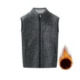 thumbnail image 2 of KeShDi Puffer Vest Style Men Casual Fashion Fleecing Stand Collar Zipper Cardigan Sleeveless Waistcoat Stand Collar Knit Sweater Coat Dark Gray 4X, 2 of 8