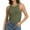 Olive green, variant on Women's Crewneck Racerback Ribbed Tank Tops Summer Basic High Neck Sleeveless Slim Fit Crop Tops