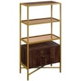 thumbnail image 3 of Pemberly Row 3 Glass Shelf Bookcase in Rich Walnut and Gold, 3 of 13