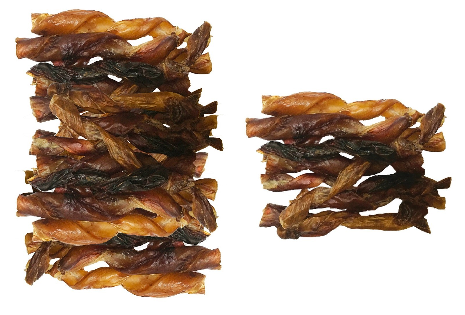 Dog Chew Treats Roasted Beef Bully Skin Twist Treats Healthy Training Dental Aid (50 Twists)
