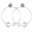 thumbnail image 2 of Pendientes de aro grandes Yuyangstore de aleación de cobre antialérgicos para mujer Plata, 2 of 7