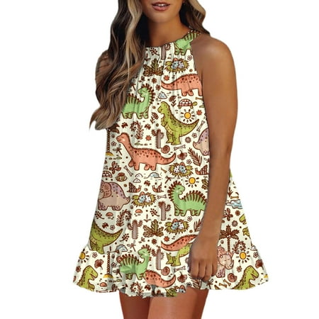 

Maternity Dress Valentines Dress for Women Fashion Women Casual Sexy Printing Dresses Summer Sleeveless Bandage Dress Summer Savings Prom Dresses for Women Womens Dress Pants Green S