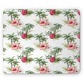 thumbnail image 1 of Hawaii Mouse Pad, Aquarelle Effect Palm Trees Hibiscus Flowers Romantic Summer Bloom, Rectangle Non-Slip Rubber Mousepad, Reseda Green Pale Pink, by Ambesonne, 1 of 2