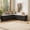 Black, variant on NVCODSA L-Shaped Corner Storage Bench with Cushion, Breakfast Nook Bench with Hidden Storage for Kitchen, Entryway, Natural