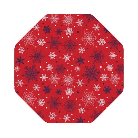 

Pofeuu Snowflake Symphony Print Leather Coasters Set of 6 Round Cups Mugs Mat Pad for Home Kitchen Heat Resistant Drink Coasters Octagon