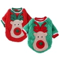 thumbnail image 1 of 2 Piece Pet Christmas Clothes Coral Velvet Dog Hoodies Autumn Winter Going Out Christmas Clothes Cats, 1 of 5