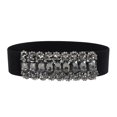 thumbnail image 4 of Prolriy Belts for Women Fashion Crystal Beaded Elastic Wide Belts for Daily Travel Womens Belt Grey, 4 of 7