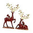 thumbnail image 2 of 2 estatuas de ciervo, esculturas de animales, artesanías coleccionables, resina, alce decorativo Rojo, 2 of 9